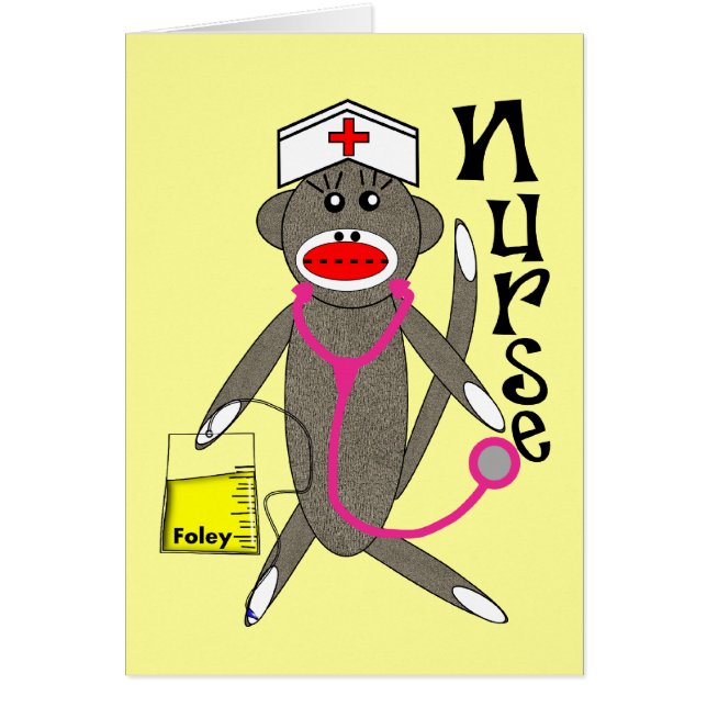 Cadeaux de singe de chaussette d'infirmière (Devant)