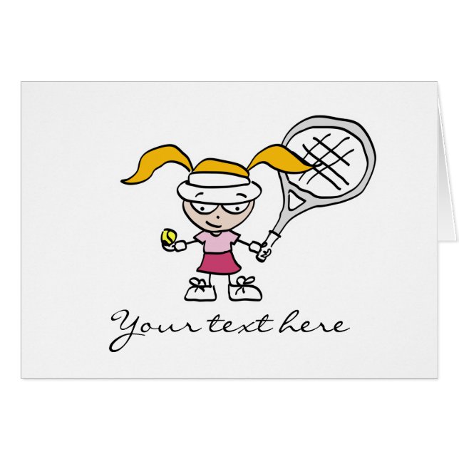 Cadeaux de tennis et cartes avec mignonne fille de (Devant horizontal)