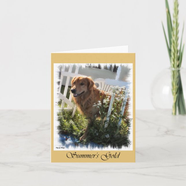 Cadeaux d'or Retriever Art Note Cartes (Devant)