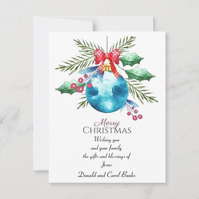 Cadeaux et Bénédictions Carte de Noël à plat (Devant)