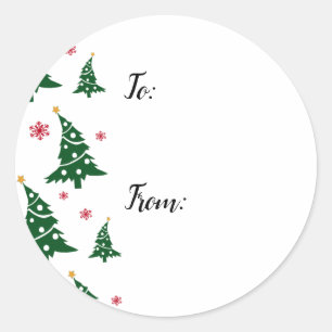 Cadeaux Étiquettes avec Dancing Green Christmas Tr