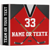 Cadeaux personnalisés d'équipe de hockey, classeur