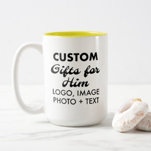Cadeaux personnalisés pour lui Mug Jaune à deux to
