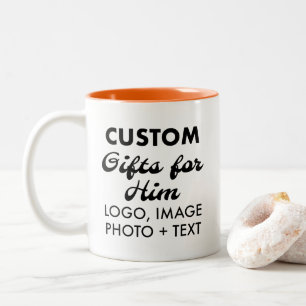 Cadeaux personnalisés pour lui Orange Mug à deux t