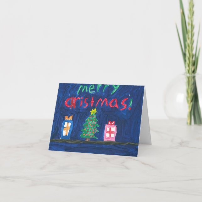 Cadeaux sous l'arbre Carte de Noël (Devant)