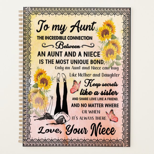 Cadeaux Tantes | Lettre À Ma Tante Amour De La Niè (Devant)