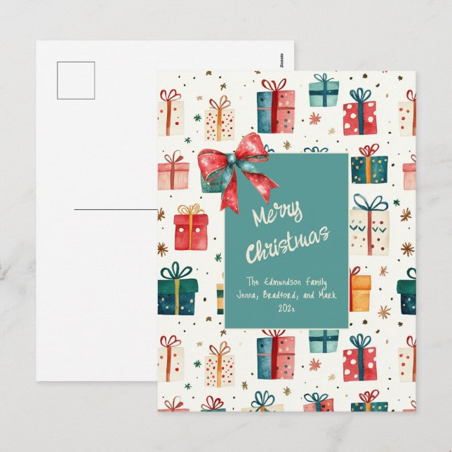 Cadeaux Vintages de Noël Carte postale (Devant / Derrière)