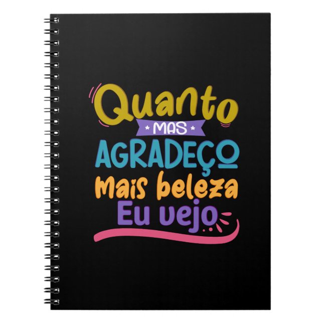  Caderno em espiral com frase em lettering Notebook (Front)