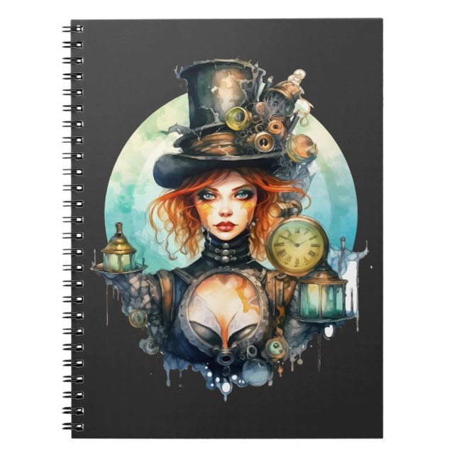 Caderno (Notebook) Olhar do Tempo Steampunk Notebook (Front)