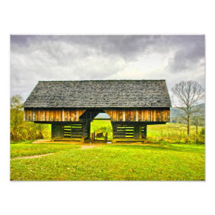 Cades Cove Cantilever Barn at the Tipton Place Photo Print
