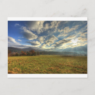 Cades Cove Morning Sun Rays Postcard