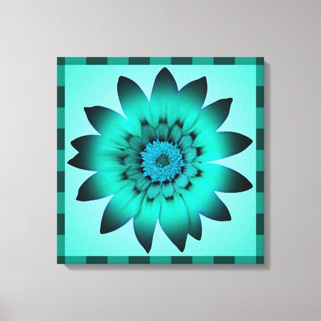 Cadet Blue Flower artwork - Wrapped canvas (Front)
