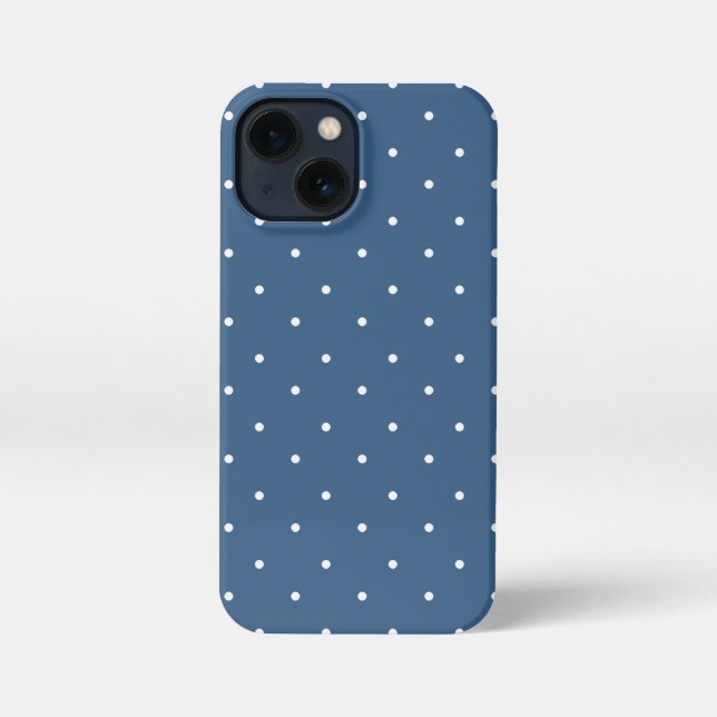 Cadet Grey and white Polka Dots Phone Cases (Back)