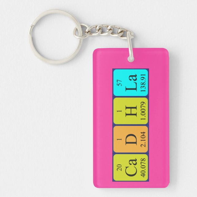 Cadhla periodic table name keyring (Front)