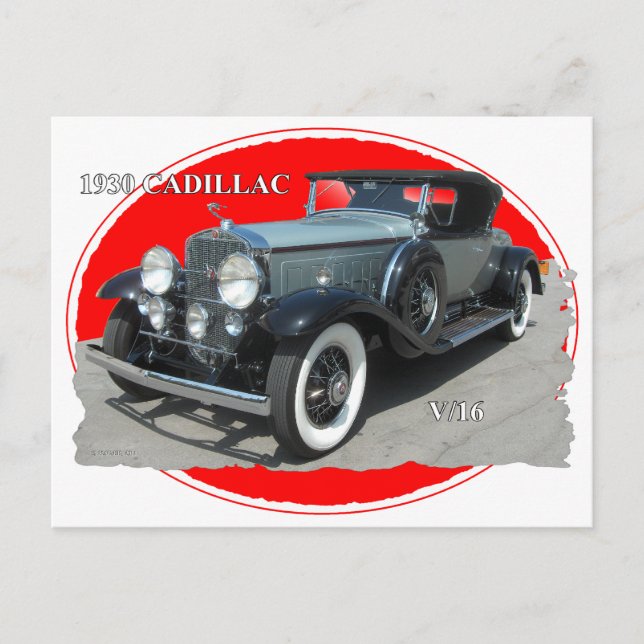 CADILLAC 1930 V/16 POSTCARD (Front)