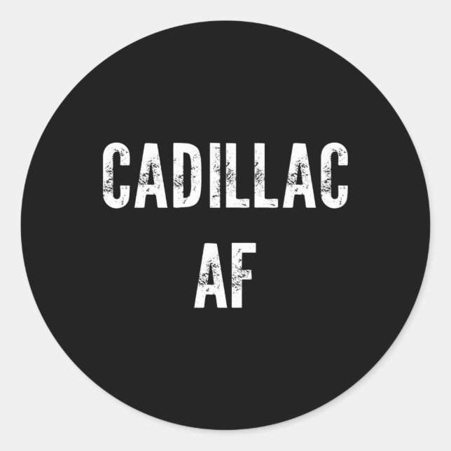 Cadillac Af Classic Round Sticker (Front)