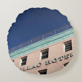 CADILLAC HOTEL BUILDING ROUND PILLOW