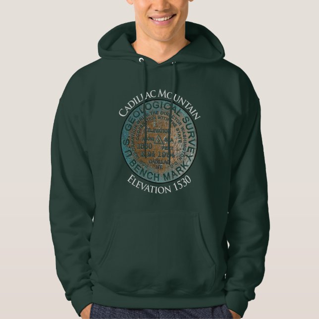 Cadillac Mountain Elevation Marker Hoodie (Front)