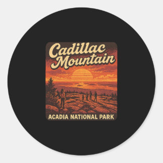 Cadillac Mountain Sunrise Maine Acadia National Pa Classic Round Sticker