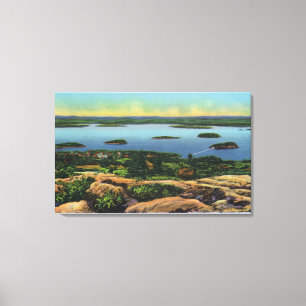 Cadillac Mt Summit View of Bar Harbour Canvas Print