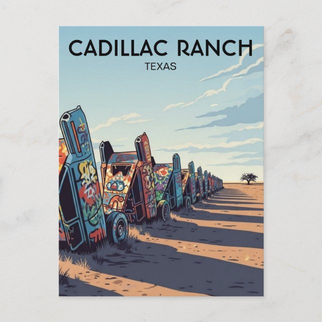 Cadillac Ranch Texas Travel Postcard (Front)