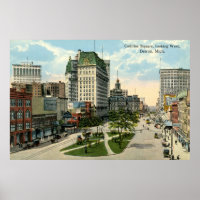 Cadillac Square, Detroit Michigan, 1915 Vintage