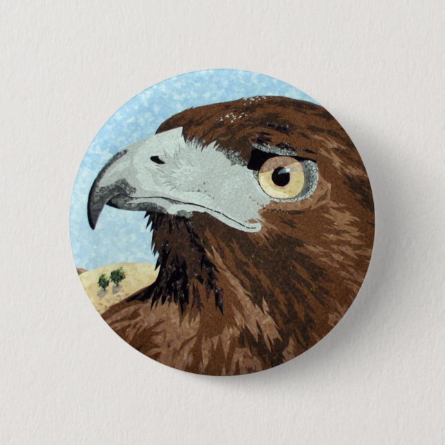 Cadir - Red-tail Hawk 2 Inch Round Button (Front)