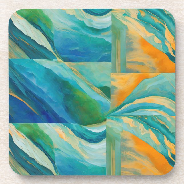 “Cádiz” A Colourful Tiled Effect Coaster (Front)