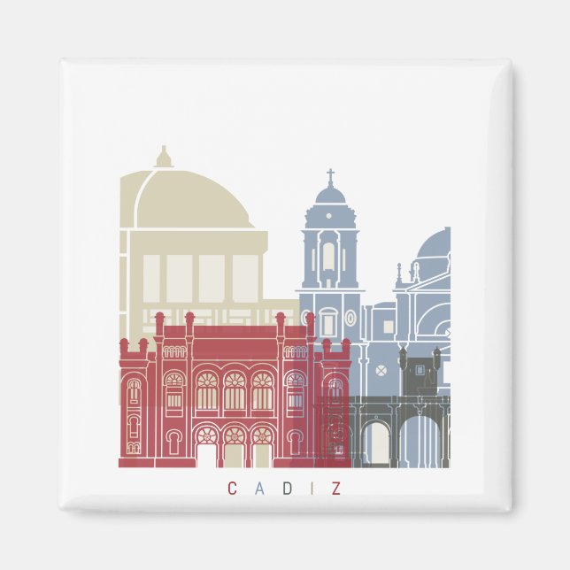 Cadiz skyline poster magnet (Front)