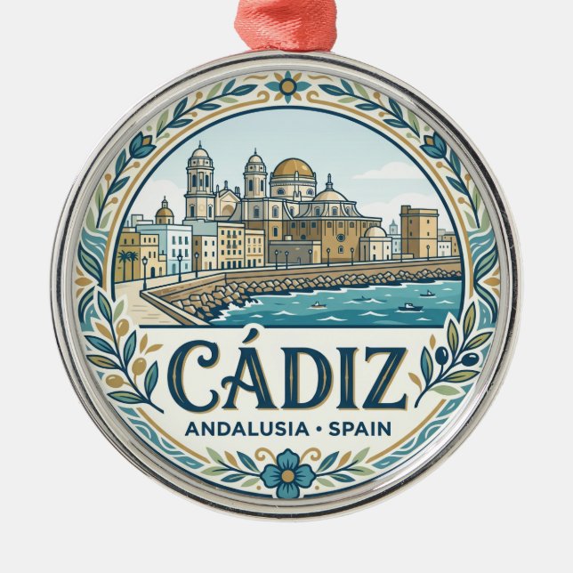 Cádiz Spain Metal Ornament (Front)