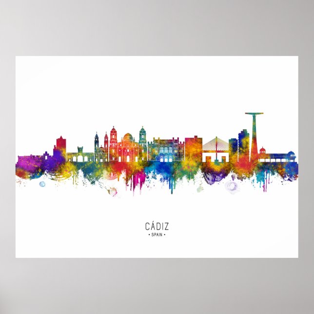 Cádiz Spain Skyline Poster (Front)