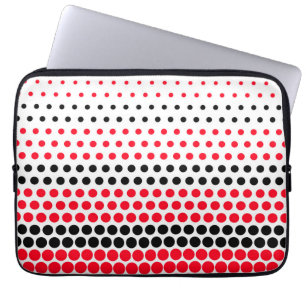 Cadmium Red and Black Polka Dot Laptop Sleeve