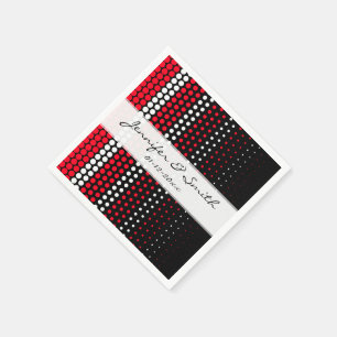 Cadmium Red and White Polka Dot Napkin