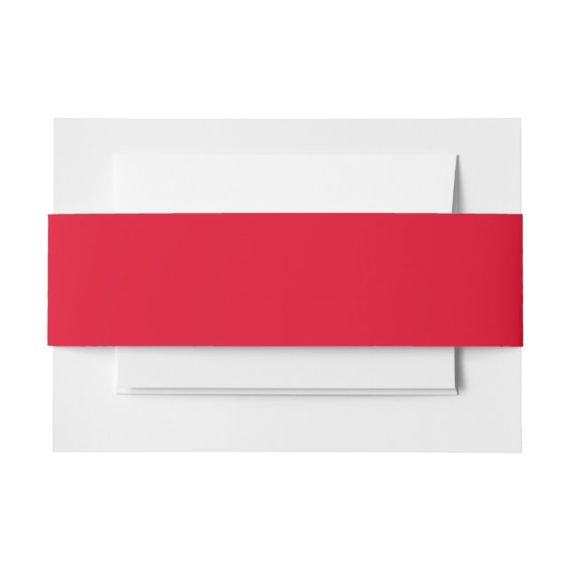Cadmium Red Solid Colour Invitation Belly Band (Front Example)