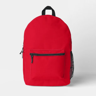 Cadmium Red Solid Colour Printed Backpack