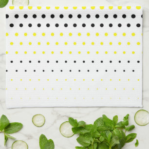 Cadmium Yellow and Black Polka Dot Kitchen Towel
