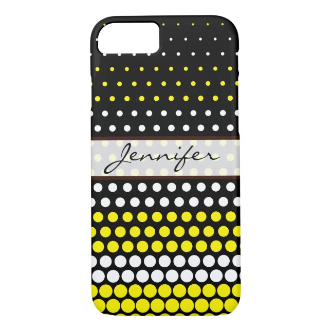 Cadmium Yellow and White Polka Dot Case-Mate iPhone Case (Back)