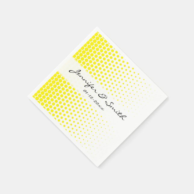 Cadmium Yellow Polka Dot Modern White Napkin (Corner)