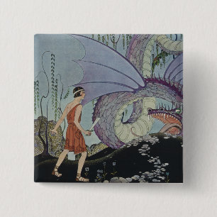 Cadmus and the Dragon 2 Inch Square Button