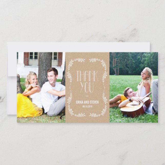 Cadrage Feuille Mariage Merci Cartes Craft (Devant)