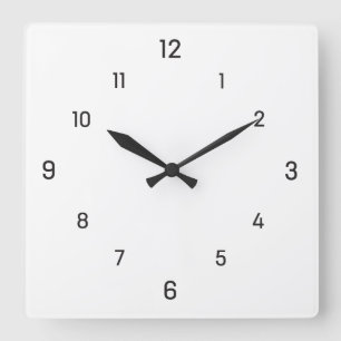Cadran carré simple horloge murale