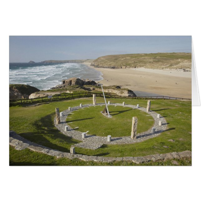 Cadran solaire et Perran Beach, Perranporth, Corno (Devant horizontal)
