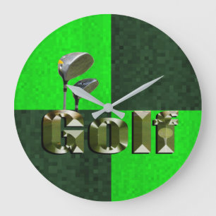 Cadrans de golf en mosaïque verte, Horloge murale