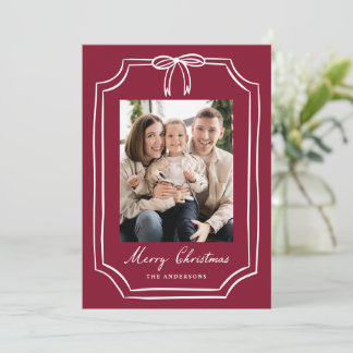 Cadre à ruban fantaisiste Carte photo de Noël bord