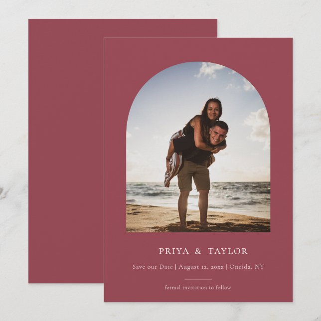 Cadre Arc Moderne Plat Enregistrer Le Carte photo  (Devant / Derrière)