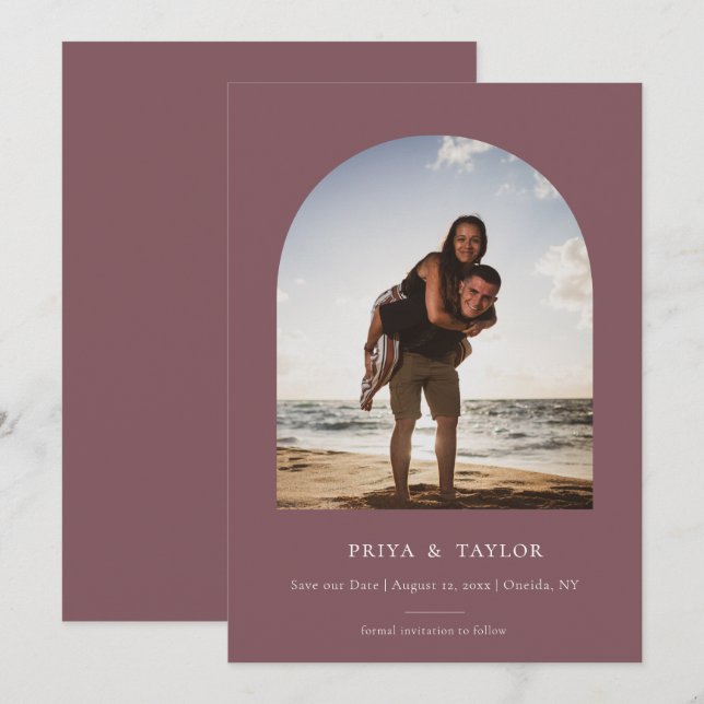 Cadre Arc Moderne Plat Enregistrer Le Carte photo  (Devant / Derrière)