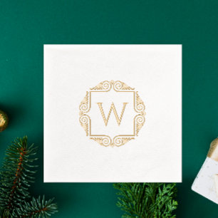 Cadre Art Déco Élégant avec Monogramme Initial du