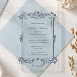 Cadre baroque Élégante Invitation de mariage en ac