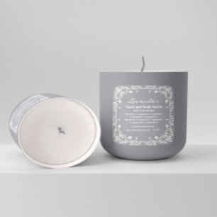 Cadre blanc décoratif étiquette de fond gris