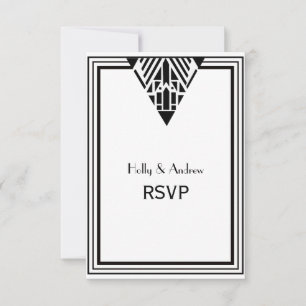 Cadre blanc noir Art déco vintage #1 V RSVP